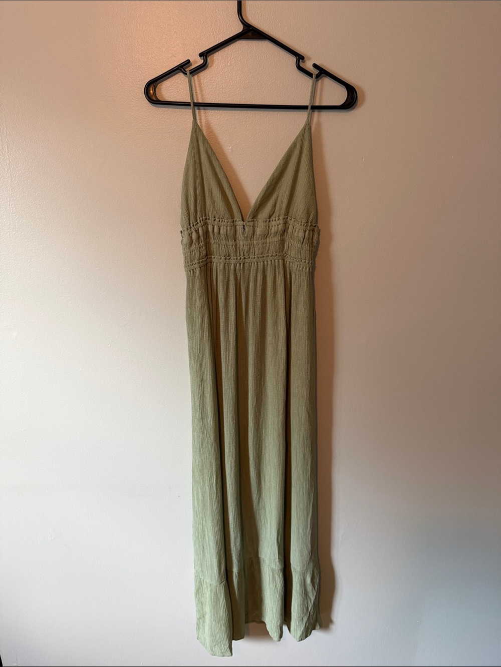 Love Tree Olive Green Spaghetti Strap Maxi Dress
